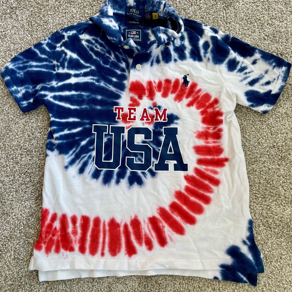 Polo by Ralph Lauren Blue Tie-Dye Team USA Polo